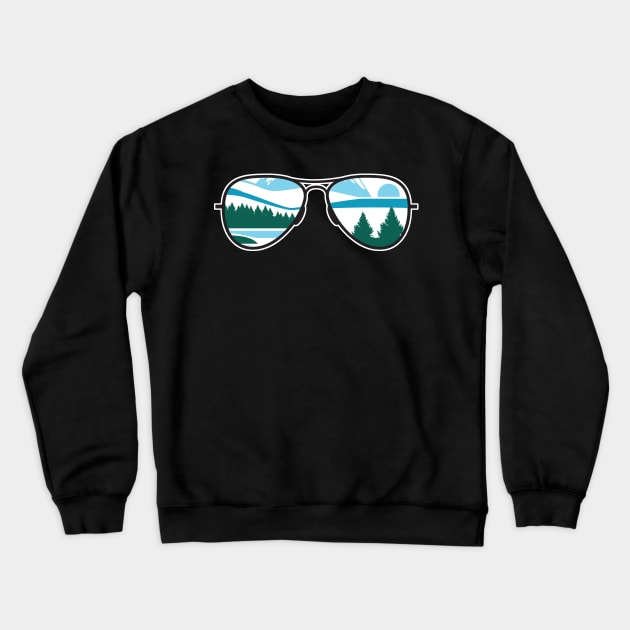 Mountain Scene Sunglasses Crewneck Sweatshirt by Portals